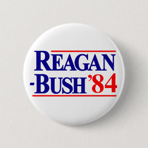Badge Rond 5 Cm Reagan Bush 84