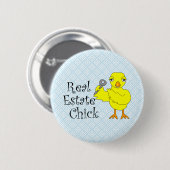 Badge Rond 5 Cm Real Estate Chick  (Devant & derrière)
