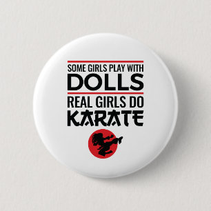 Badge Rond 5 Cm Real Girls Do Karate Cute Women Martial Arts
