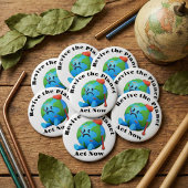 Badge Rond 5 Cm Réanimez le bouton Planet