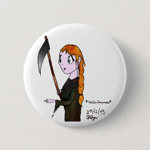 Badge Rond 5 Cm Reaperess sinistre