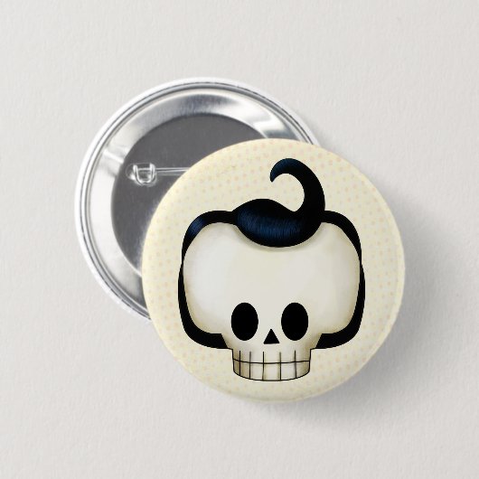 Badge Rond 5 Cm Rebel Skull (Devant & derrière)