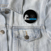 BADGE ROND 5 CM RECALL NEWSOM NOW BUTTON (En situation)