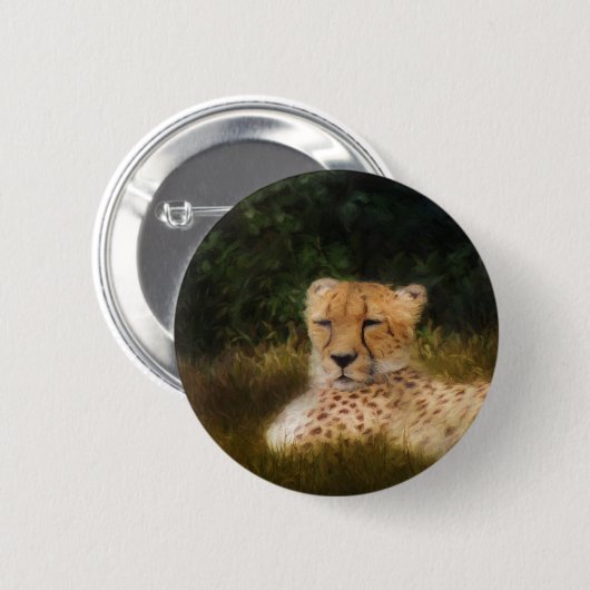 Badge Rond 5 Cm Recenser Cheetah au Fossil Rim Wildlife Centre (Devant & derrière)