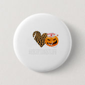 Badge Rond 5 Cm Réceptionniste Peace Love Citrouille Fun Halloween (Devant)