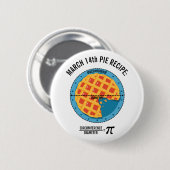 Badge Rond 5 Cm Recette de tarte du 14 mars : Circonférence/Diamèt (Devant & derrière)