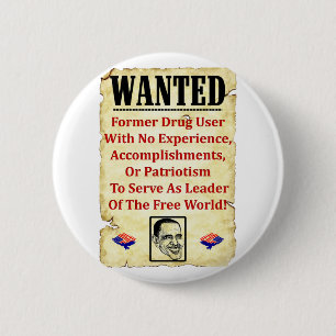 Badge Rond 5 Cm Recherché : Barack Obama !