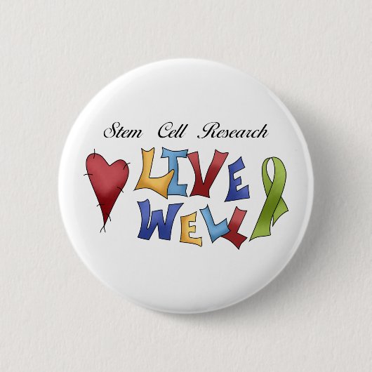 Badge Rond 5 Cm Recherche de cellule souche (Devant)