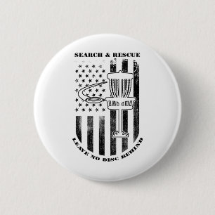 Badge Rond 5 Cm Recherche de disque de golf et sauvetage Ne laisse