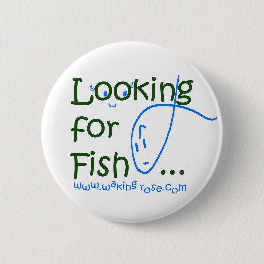 Badge Rond 5 Cm Recherche du Pin de bouton de poissons (Devant)