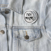 BADGE ROND 5 CM RÉCOLTEUSE DE POISSONS ! (En situation)