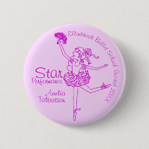 Badge Rond 5 Cm Récompense pourpre d'ensemble de ballerine de