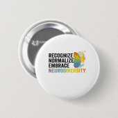 Badge Rond 5 Cm Reconnaître normaliser intégrer la neurodiversité  (Devant & derrière)