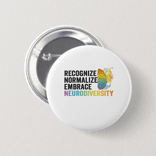 Badge Rond 5 Cm Reconnaître normaliser intégrer la neurodiversité  (Devant & derrière)