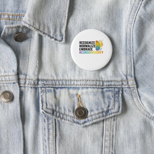 Badge Rond 5 Cm Reconnaître normaliser intégrer la neurodiversité  (En situation)