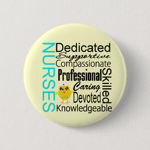 Badge Rond 5 Cm Reconnaître une infirmière : Collage de reconnaiss