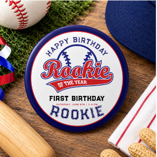 Badge Rond 5 Cm Recrue de l'année baseball 1er anniversaire