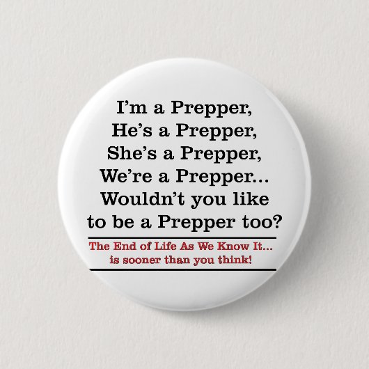 Badge Rond 5 Cm Recrutez un Prepper (Devant)