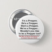 Badge Rond 5 Cm Recrutez un Prepper (Devant & derrière)