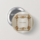 Badge Rond 5 Cm Rectangle doré Fleurs Dimonées brillantes (Devant & derrière)