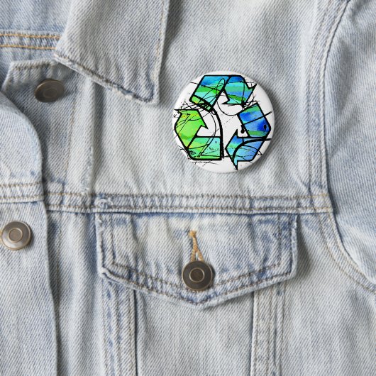 Badge Rond 5 Cm Recycler (En situation)
