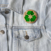 Badge Rond 5 Cm Recycler - Papier grumplé (En situation)