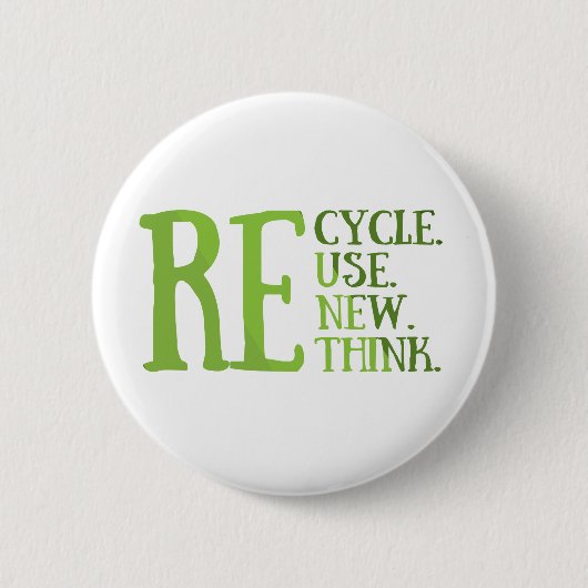 Badge Rond 5 Cm Recycler réduire la réutilisation renouveler repen (Devant)