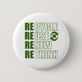 Badge Rond 5 Cm Recycler réduire la réutilisation renouveler repen (Devant)