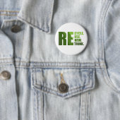 Badge Rond 5 Cm Recycler réduire la réutilisation renouveler repen (En situation)