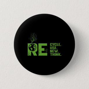 Badge Rond 5 Cm Recycler Réutiliser Renouveler Repenser Crise De l