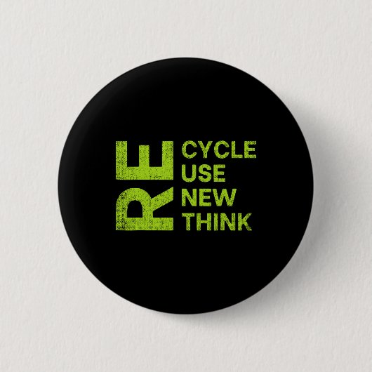 Badge Rond 5 Cm Recycler Réutiliser Repenser Repenser Repenser Cyc (Devant)