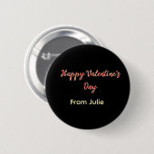 Badge Rond 5 Cm Red black happy Valentine's day from name stylish (Devant & derrière)