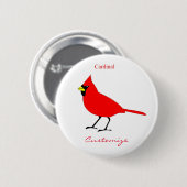 Badge Rond 5 Cm Red Cardinal Bird Thunder_Cove (Devant & derrière)
