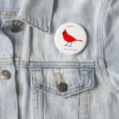 Badge Rond 5 Cm Red Cardinal Bird Thunder_Cove (En situation)