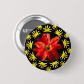 Badge Rond 5 Cm Red Dahlia (Evêque de Llandaff) - Bling (Devant & derrière)