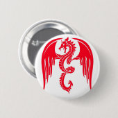 Badge Rond 5 Cm Red Dragaon Dragon Rouge (Devant & derrière)