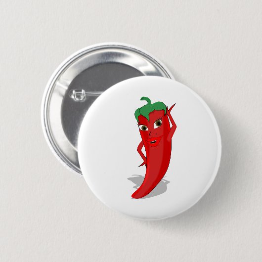 Badge Rond 5 Cm Red Hot Pepper Diva (Devant & derrière)