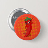 Badge Rond 5 Cm Red Hot Pepper Diva Orange Dot (Devant & derrière)