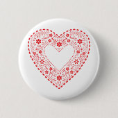 Badge Rond 5 Cm Red Lace Heart (Devant)