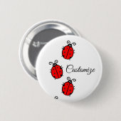 Badge Rond 5 Cm Red Ladybugs Crawling Thunder_Cove (Devant & derrière)
