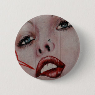 Badge Rond 5 Cm Red lips