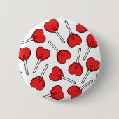 Badge Rond 5 Cm Red Lollipops, Heart Lollipops, Lollipop Pattern (Devant)