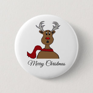 Badge Rond 5 Cm Red Nose Raindeer