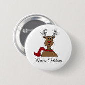 Badge Rond 5 Cm Red Nose Raindeer (Devant & derrière)