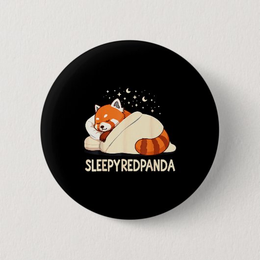 Badge Rond 5 Cm Red Panda Sleep Pajamas (Devant)