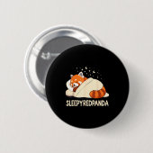 Badge Rond 5 Cm Red Panda Sleep Pajamas (Devant & derrière)
