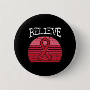 Badge Rond 5 Cm Red Ribbon HIV Aids Cerveau Aneurysm Stroke Lauréa