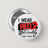 Badge Rond 5 Cm Red Ribbon Sensibilisation - Papa (Devant & derrière)