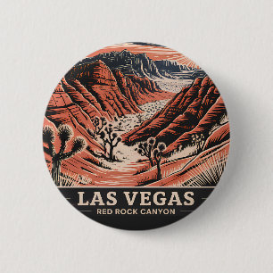 Badge Rond 5 Cm Red Rock Canyon Las Vegas Retro Vintage voyage WPA