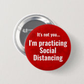 Badge Rond 5 Cm Red Social Distancing Funny Ce n'est pas vous la s (Devant & derrière)
